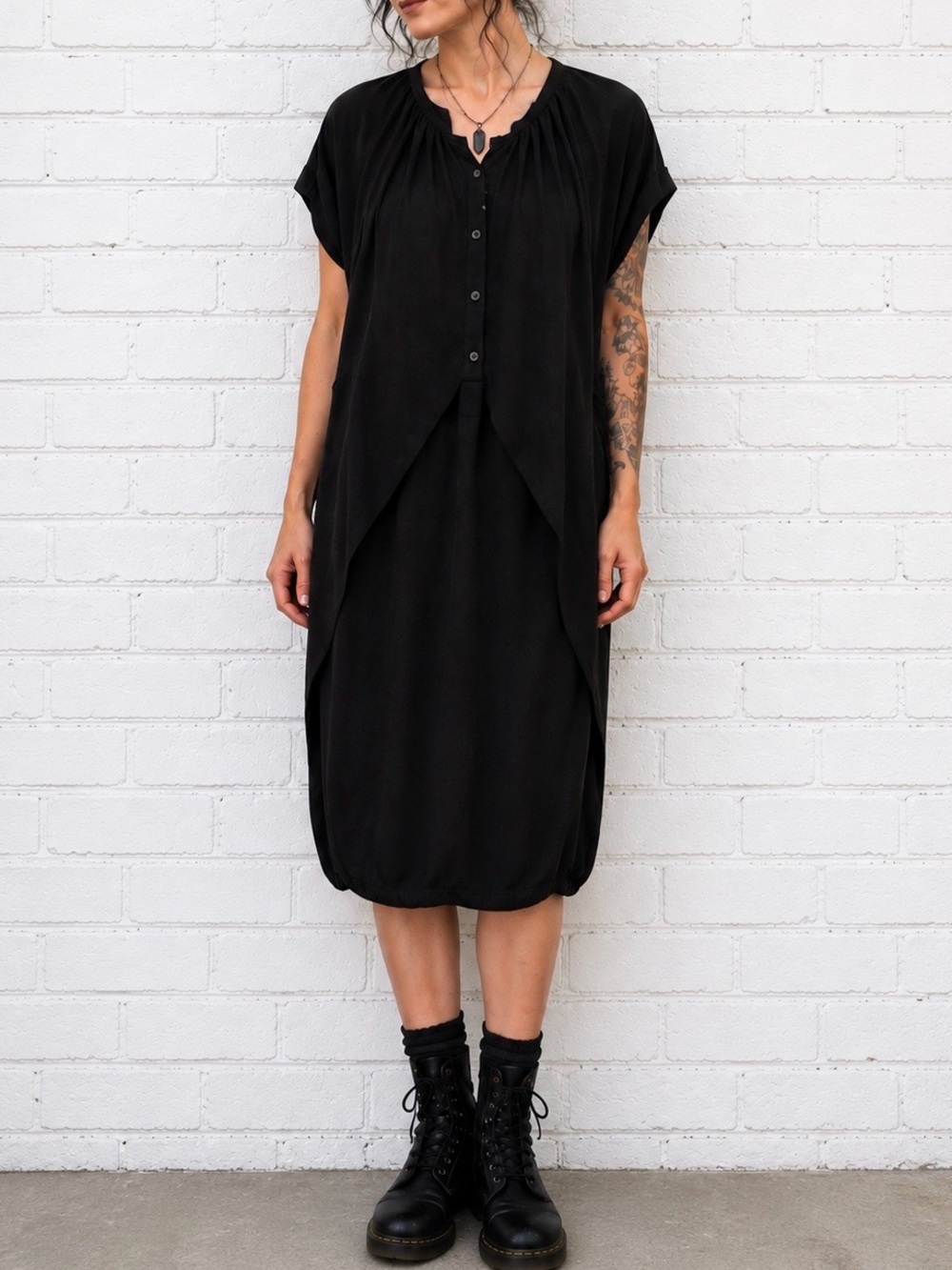 Eryn Brinie Bubble Hem Dress S Lagenlook Avant Garde Artsy Cocoon Whimsigoth